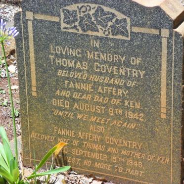 COVENTRY Thomas -1942 &amp; Fannie Affery -1946