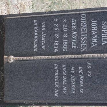 CORNELISSEN Martha Sophia Johanna nee KOTZE 1906-1974