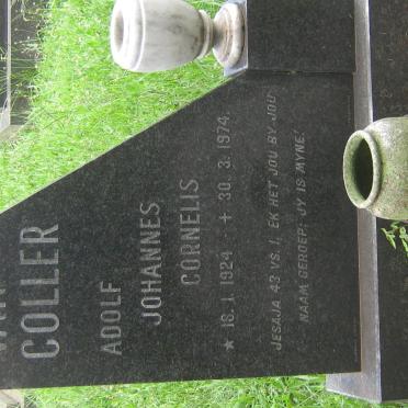 COLLER Adolf Johannes Cornelis, van 1924-1974