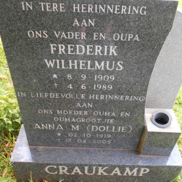 CRAUKAMP Frederik Wilhelmus 1909-1989 &amp; Anna M. 1919-2005
