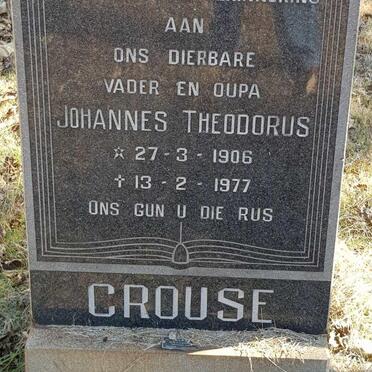 CROUSE Johannes Theodorus 1906-1977