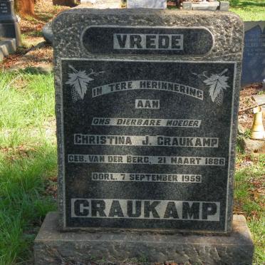 CRAUKAMP Christina J. nee VAN DER BERG 1886-1959
