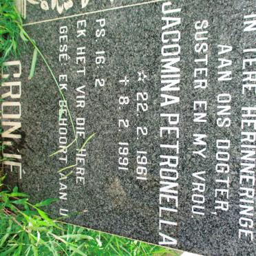 CRONJE Jacomina Petronella 1961-1991