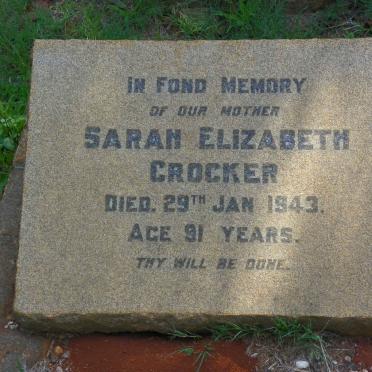 CROCKER Sarah Elizabeth -1943