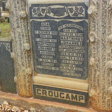 CROUCAMP Marthinus Johannes Jacobus 1894-1965 &amp; Ada 1898-1963 :: CROUCAMP Marthinus Johannes 1929-1952