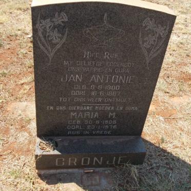 CRONJE Jan Antonie 1900-1967 &amp; Maria M. 1905-1976
