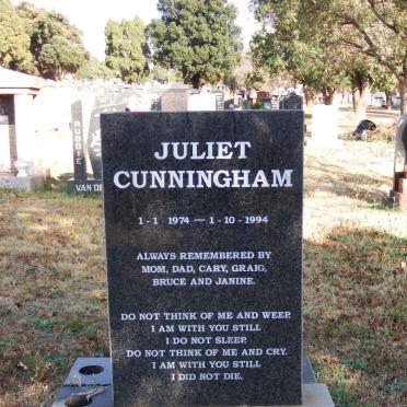 CUNNINGHAM Juliet 1974-1994