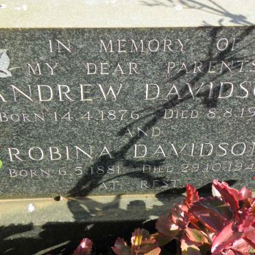 DAVIDSON Andrew 1876-1955 &amp; Robina 1881-1947