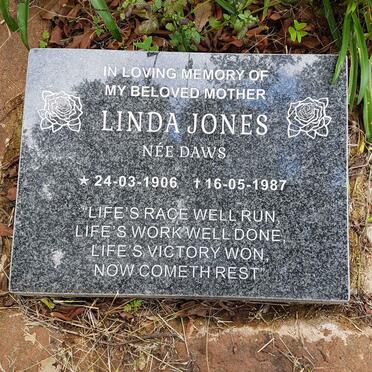 JONES Linda nee DAWS 1906-1987