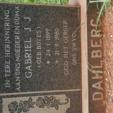DAHLBERG Gabriel J.J. nee BOTES 1899-1980