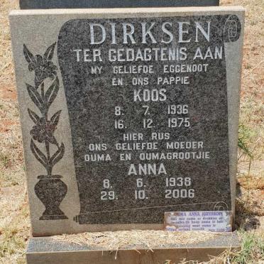 DIRKSEN Koos 1936-1975 &amp; Anna 1938-2006