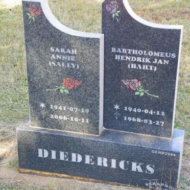 DIEDERICKS Bartholomeus Hendrik Jan 1940-1968 &amp; Sarah Annie 1941-2006