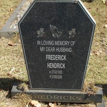 DIEDRICKS Frederick Hendrick 1925-2006