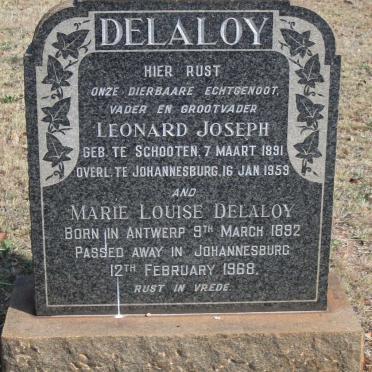 DELALOY Leonard Joseph 1891-1959 &amp; Marie Louise 1892-1968