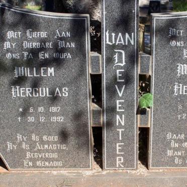 DEVENTER Willem Herculas, van 1917-1992 &amp; Maria Hermina 1919-2003