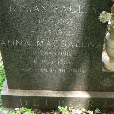 DELPORT Josias Paules 1907-1973 &amp; Anna Magdalena 1912-1973