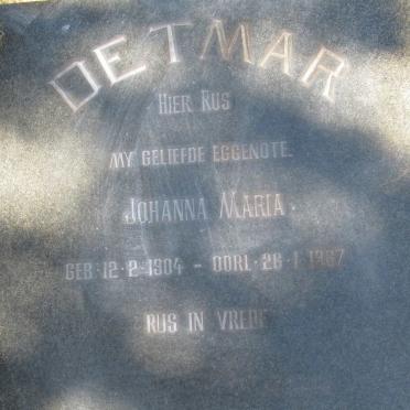 DETMAR Johanna Maria 1904-1967