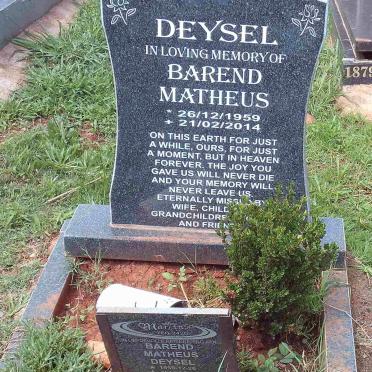 DEYSEL Barend Matheus 1959-2014
