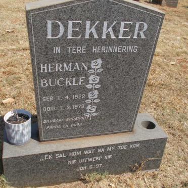 DEKKER Herman Buckle 1922-1978
