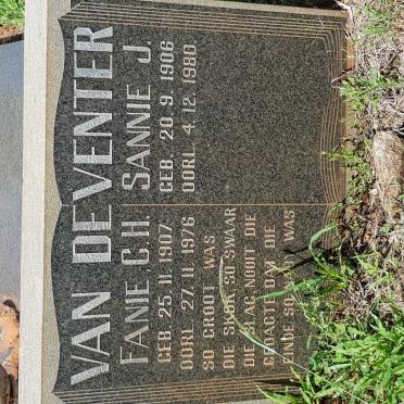 DEVENTER Fanie C.H., van 1907-1976 &amp; Sannie J. 1906-1980