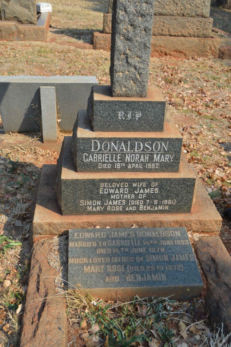DONALDSON Edward James -1978 &amp; Gabrielle Norah Mary -1962