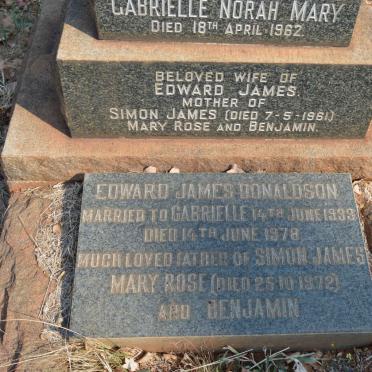DONALDSON Edward James -1978 &amp; Gabrielle Norah Mary -1962