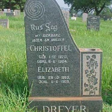 DREYER Christoffel 1879-1864 &amp; Elizabeth Petronella CRONJE nee DE VILLIERS 1880-1968