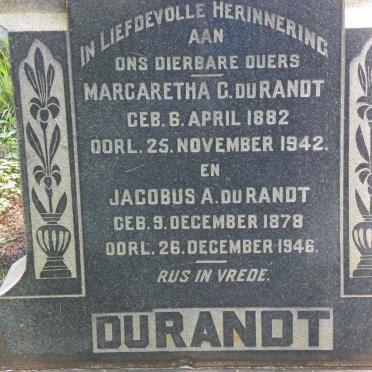 DURANDT Jacobus A. 1878-1946 &amp; Margaretha G. 1882-1942