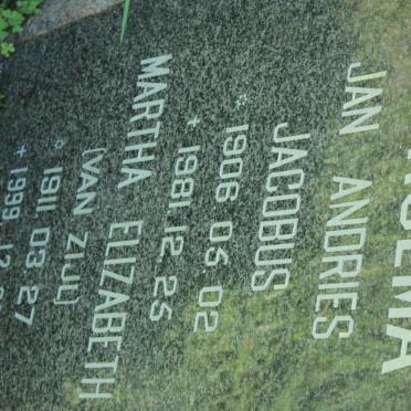 DUURSEMA Jan Andries Jacobus 1906-1981 &amp; Martha Elizabeth VAN ZIJL 1911-1999