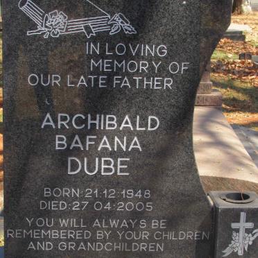 DUBE Archibald Bafana 1948-2005