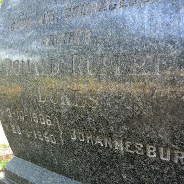 DUKES Ronald Rupert 1906-1950