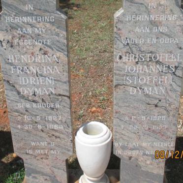 DYMAN Christoffel Johannes 1928-1993 &amp; Hendrina Francina KRUGER 1927-1984