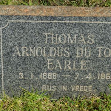 EARLE Thomas Arnoldus du Toit 1888-1958