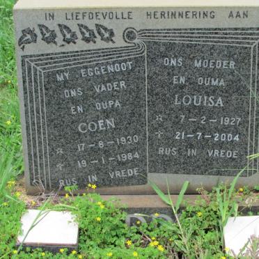 EDDY Coen 1930-1984 &amp; Louisa 1927-2004