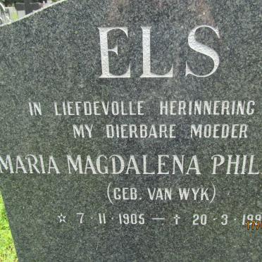 ELS Maria Magdalena Philepina nee VAN WYK 1905-1991