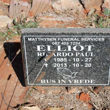 ELLIOT Ricardo Paul 1985-2013