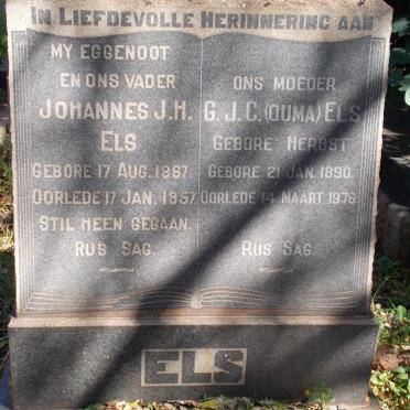 ELS Johannes J.H. 1887-1957 &amp; G.J.C. HERBST 1890-1976