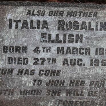 ELLISH John Arthur 1889-1943 &amp; Italia Rosaline 1889-1950