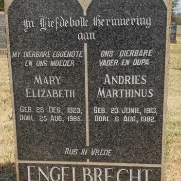 ENGELBRECHT Andries Marthinus 1913-1982 &amp; Mary Elizabeth 1923-1965