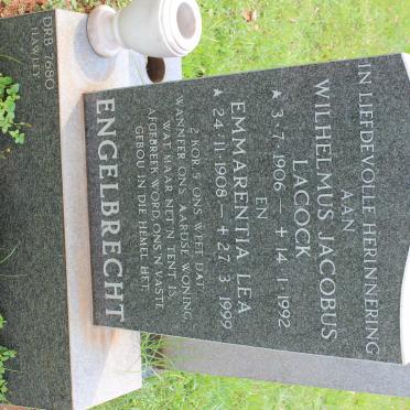 ENGELBRECHT Wilhelmus Jacobus Lacock 1906-1992 &amp; Emmarentia Lea 1908-1999