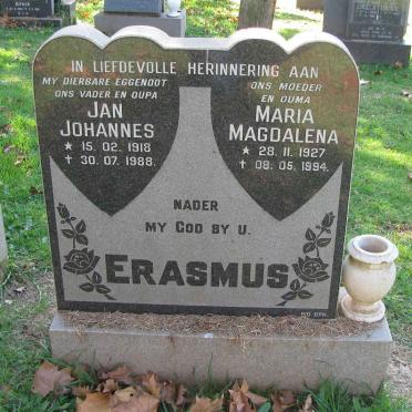 ERASMUS Jan Johannes 1918-1988 &amp; Maria Magdalena 1927-1994 