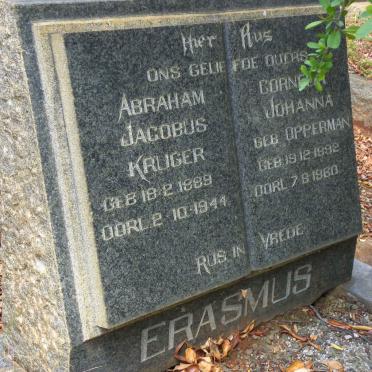 ERASMUS Abraham Jacobus Kruger 1889-1944 &amp; Cornelia Johanna OPPERMAN 1892-1960