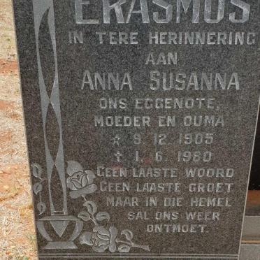 ERASMUS Anna Susanna 1905-1980