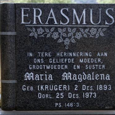 ERASMUS Maria Magdalena nee KRUGER 1893-1973