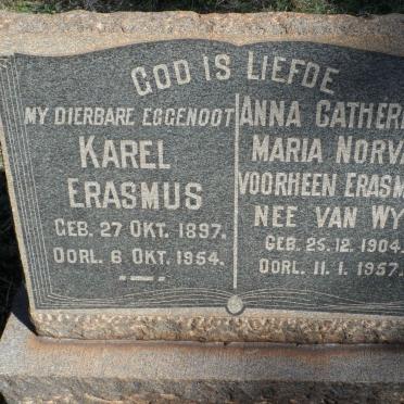 ERASMUS Karel 1897-1954 &amp; Anna Catherina Maria NORVAL voorheen ERASMUS nee VAN WYK 1904-1957