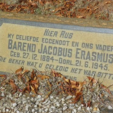 ERASMUS Barend Jacobus 1884-1945