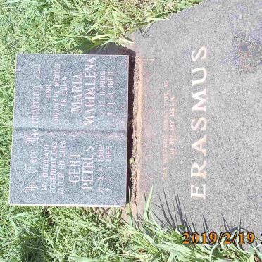 ERASMUS Gert Petrus 1902-1986 &amp; Maria Magdalena 1906-1986