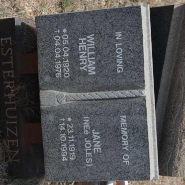 ESTERHUIZEN William Henry 1920-1976 &amp; Jane JOLES 1919-1994