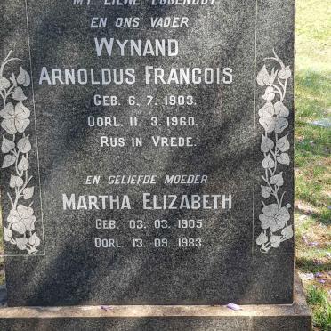 ESTERHUIZEN Wynand Arnoldus Francois 1903-1960 &amp; Martha Elizabeth 1905-1983