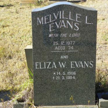 EVANS Melville L. -1977 &amp; Eliza W. 1906-1984
